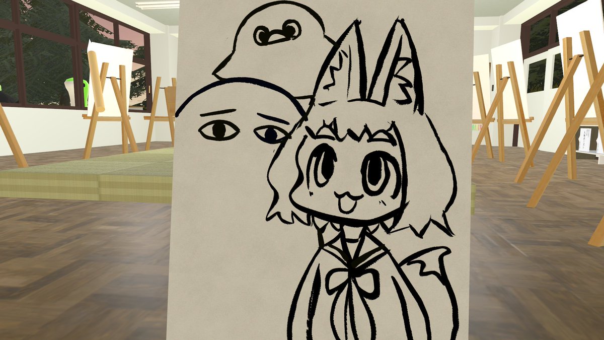 描き友集会に参加してきました!PNGミュージアム出展したいんでそれにむけて描く絵をかんがえてきたいね #描き友集会 