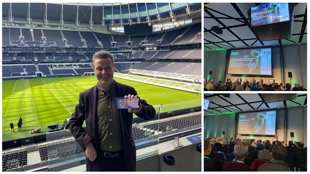 HitomiBroadcast's tweet photo. Hitomi Broadcast is here today at the Tottenham Hotspur Stadium for the @SVGEurope #FootballSummit 2022. It is great to be at such an incredible stadium, seeing all of our industry friends and colleagues in-person again! #MatchBoxGlass https://t.co/shhRB12kk3