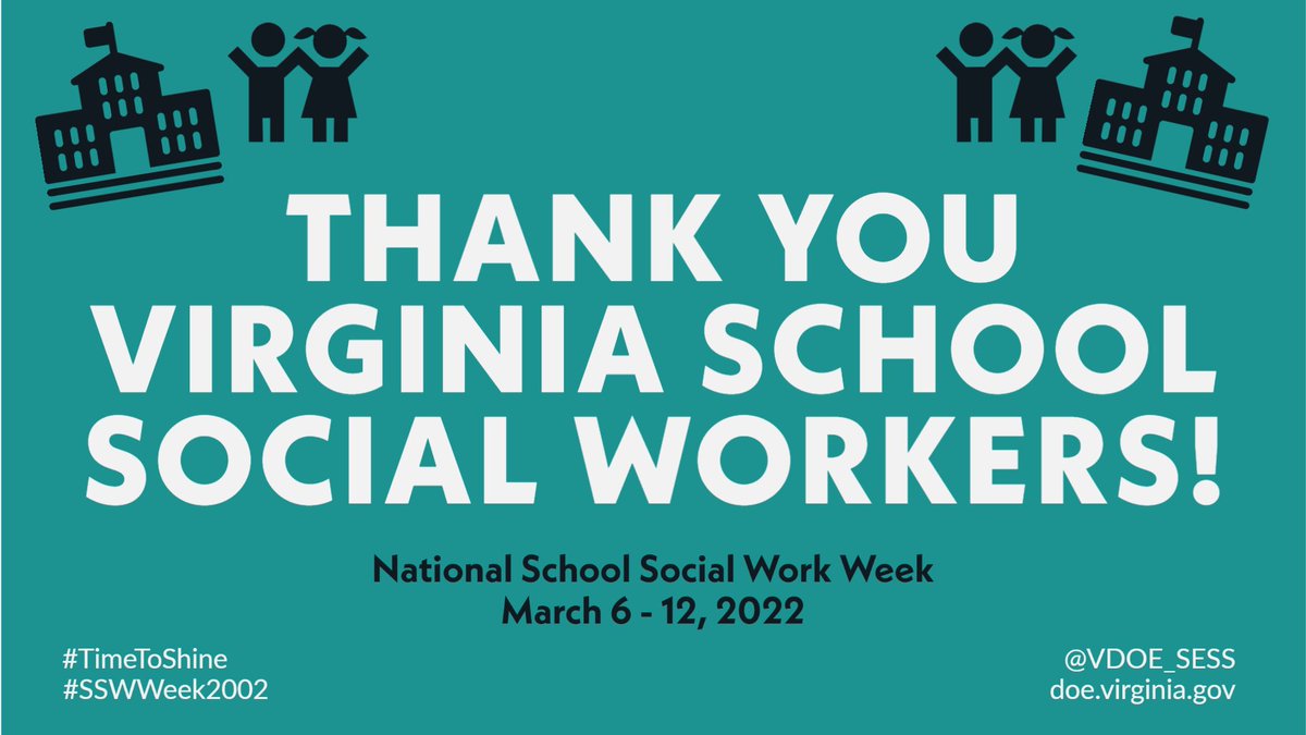 Retweet to thank your school social workers for their unique contributions in helping students achieve academic success. #SchoolSocialWorkWeek #SSWWeek2022 #TimeToShine @VDOE_News