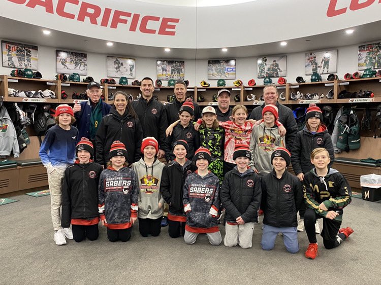 Boys got to play their last game of the year at Tria. Also got VIP tour of Wild locker room. What a great group of kids and coaches. Keep working hard boys! #sabers <a href="/shakopeehockey/">Shakopee Youth Hockey</a>