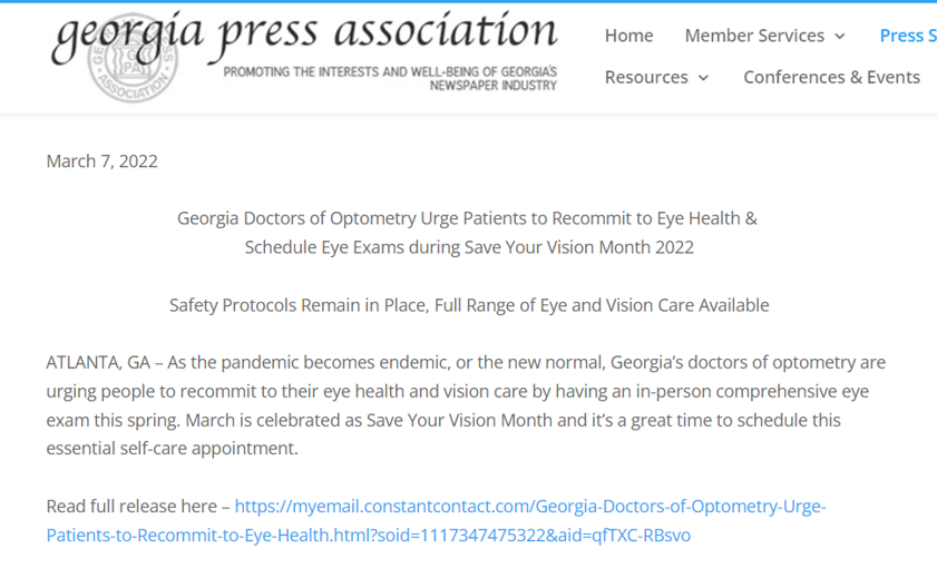 GOA_Eyes's tweet photo. Members of @GAPressAssoc are invited to share #SaveYourVisionMonth news from @GOA_Eyes eye doctors that will help your readers #BeVisionSmart. Full text at https://t.co/MZ9Znz50Ky https://t.co/WYvjwpEcvL