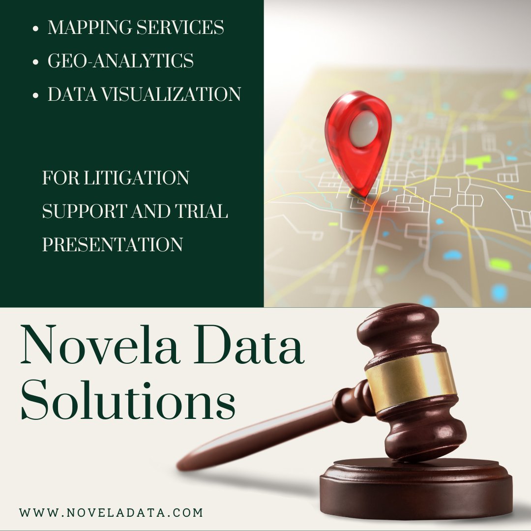 Maps can provide a strategic advantage in litigation and case strategy.
