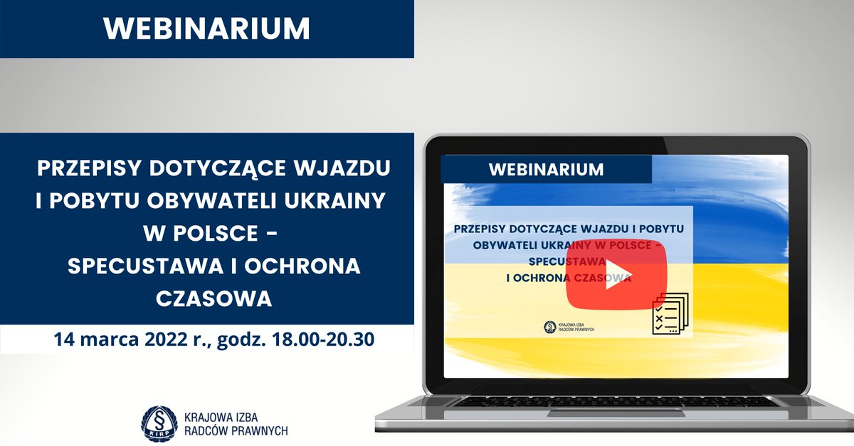 radcy_krrp's tweet photo. 📣🇺🇦Zapraszamy do udziału w szkoleniu pt. „Przepisy dotyczące wjazdu i pobytu obywateli Ukrainy w Polsce – specustawa i ochrona czasowa”. 
Termin: 14 marca br. w godz. 18.00–20.30.👩🏻‍💻

➡️Więcej: https://t.co/5cRQPEkvkq https://t.co/1ZMk2qIkRk