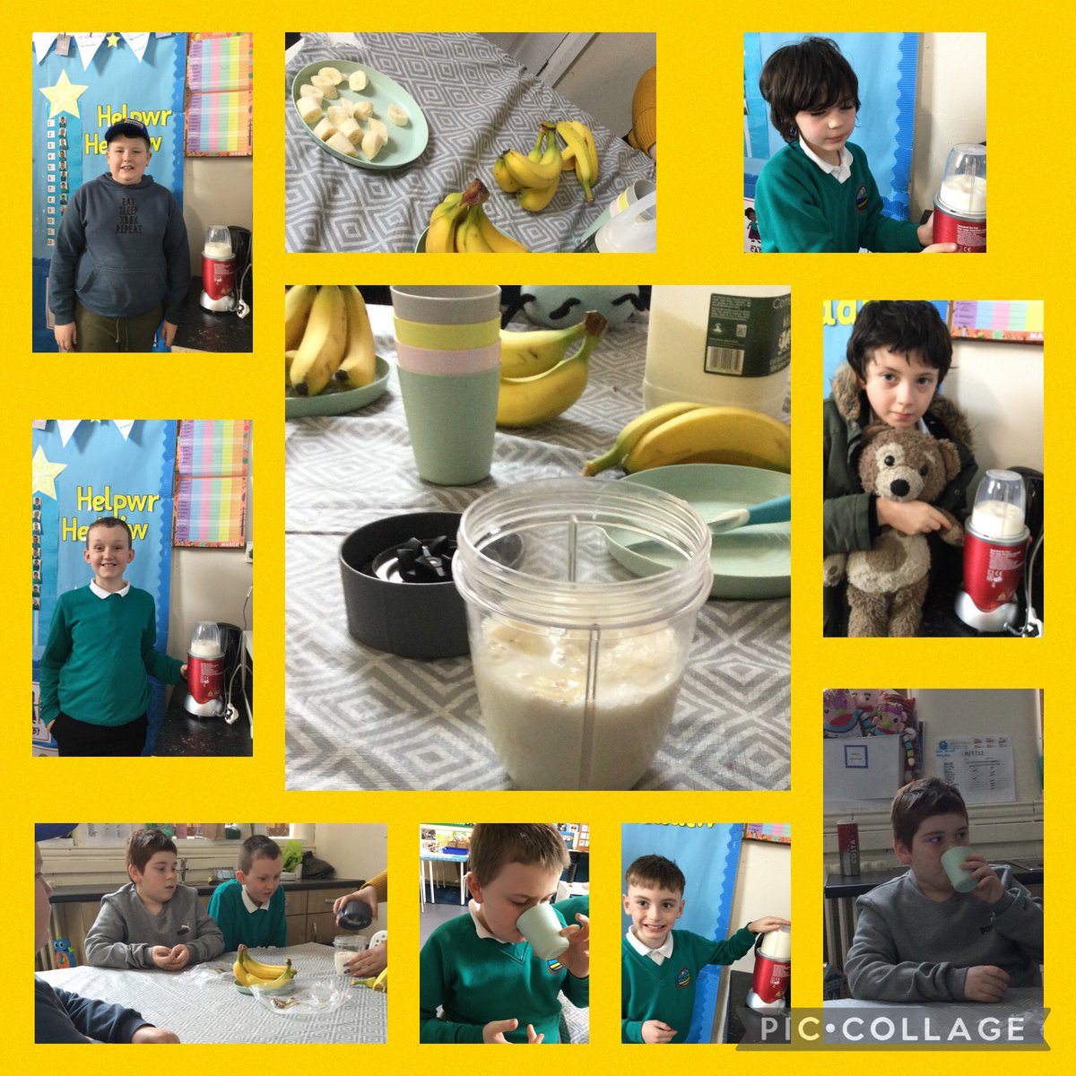 FforddDyffryn's tweet photo. Happy Learners in Dosbath Siabod this afternoon. #Ourbigquestion #Fairtrade #bananamilksmoothie ππ₯@FairtradeUKEd @GCynradd https://t.co/ukHtWzPYjM