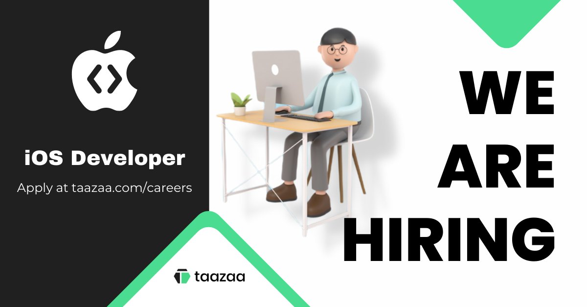 taazaainc's tweet image. We are hiring for iOS Developer positions, If you are ready to join our team, please visit taazaa.com/careers/ or email us at tag@taazaa.com.

iOSDevelopers #iOSDevelopement #iOSAppDevelopment #iOSMobileAppDevelopers #Jobs #career #JobsinIndia #taazaainc