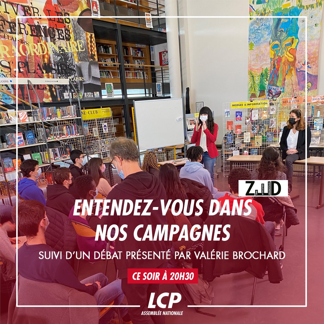 LCP's tweet photo. 🔵 ZED «Entendez-vous dans nos campagnes» par @illan_moulan

👉 Suivi d'un débat avec les secondes du lycée Delacroix de Maisons-Alfort

▶️ Ce soir à 20h30, #ZEDoc sur LCP/LCP.fr #canal13 

cc @Val_Brochard https://t.co/YKeBNPIZmz