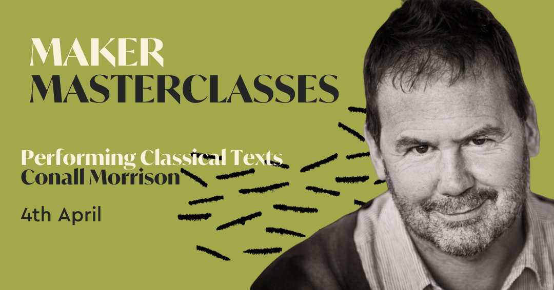 LyricBelfast's tweet photo. The next #MakersMasterclass is with Conall Morrison &amp; will introduce the actor to the techniques &amp; disciplines involved in 'playing the Greeks' while mastering the style of the greatest of playwrights with Sophocles' ‘Antigone’. 

To book: https://t.co/7T2lmahYE2 https://t.co/Js8dqNz1PC