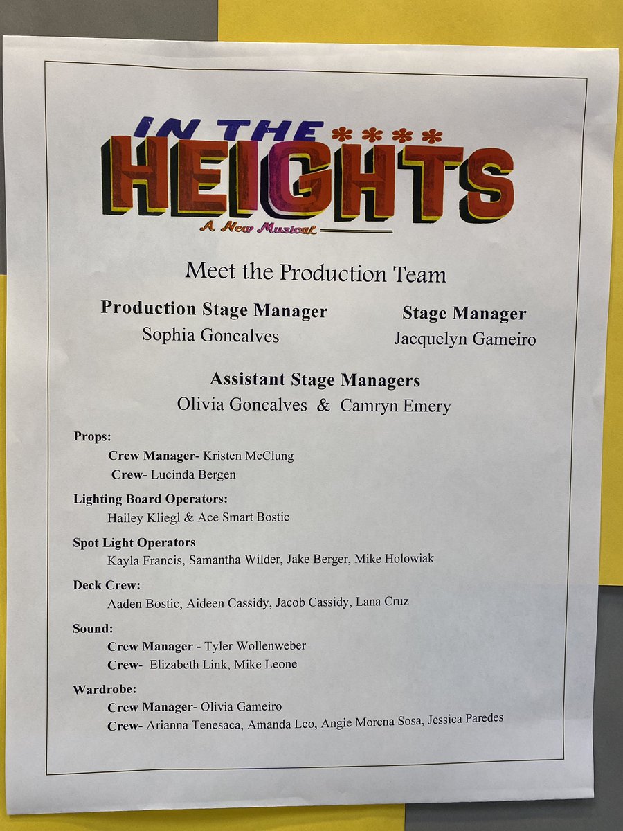 PutnamValleyCSD's tweet photo. In The Heights - In production at PVHS. Mark your calendars for April 29, 30, May 1. @PVMusicDept @jluft1 @PVHSC23 @PVHSC22 @ski626 @JackieLevinePV https://t.co/4jK0ChsPoP