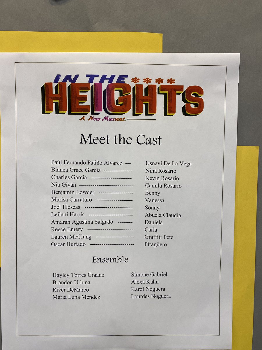 PutnamValleyCSD's tweet photo. In The Heights - In production at PVHS. Mark your calendars for April 29, 30, May 1. @PVMusicDept @jluft1 @PVHSC23 @PVHSC22 @ski626 @JackieLevinePV https://t.co/4jK0ChsPoP