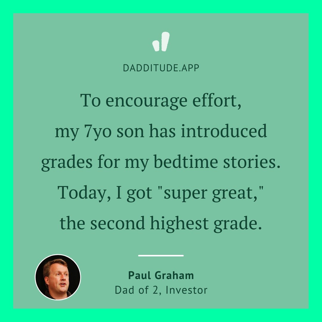Dadditude_app's tweet photo. 👏 @paulg sharing his latest bedtime storytelling grade report. https://t.co/SwJD0ugvAx