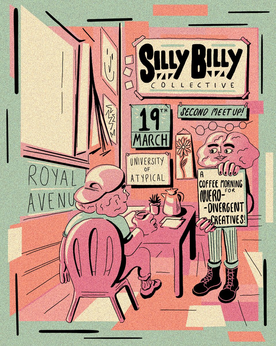 THE SILLY BILLY COLLECTIVE IS HAVING ITS SECOND MEETING, AND YOU ARE INVITED!! SATURDAY THE 19TH OF MARCH AT NOON, IN THE UNIVERSITY OF A TYPICAL BUILDING ON ROYAL AVENUE. TEA AND BUNS WILL BE PROVIDED JUST BRING YOUR NEURODIVERGENT SELF.

facebook.com/events/s/silly…