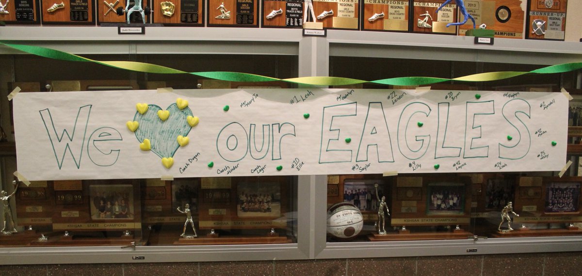 BCCHS_Eagles's tweet photo. Today at 4pm our sub-state champion girls basketball team takes on Andover Central in the state tournament in Emporia, looking to avenge a season-opening loss to the Jaguars. Do it to it, ladies! #BCBBall #EaglesICT https://t.co/2ZlkeR90TP