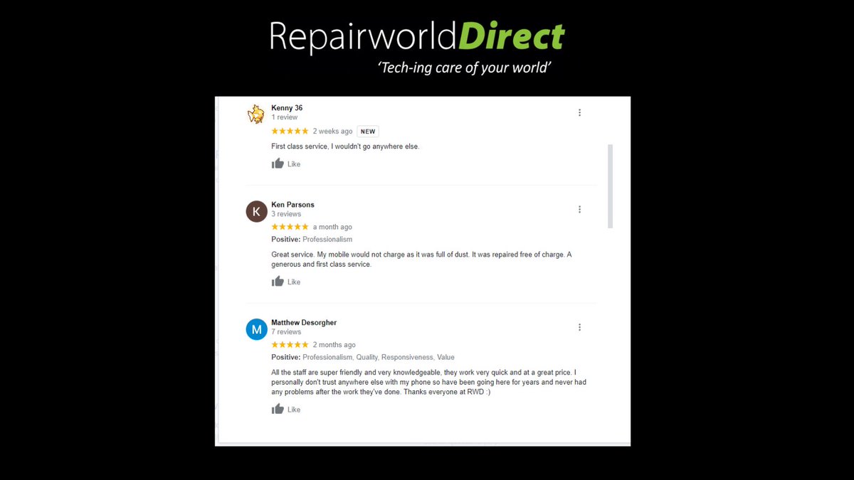 RepairWorld21's tweet photo. Reviews are always appreciated, thanks to everyone that has left one, it's much appreciated! 💚🖤
#Reviews #Crewe #Repairworlddirect #Tech #Phonerepairs https://t.co/nIqdgpDmen