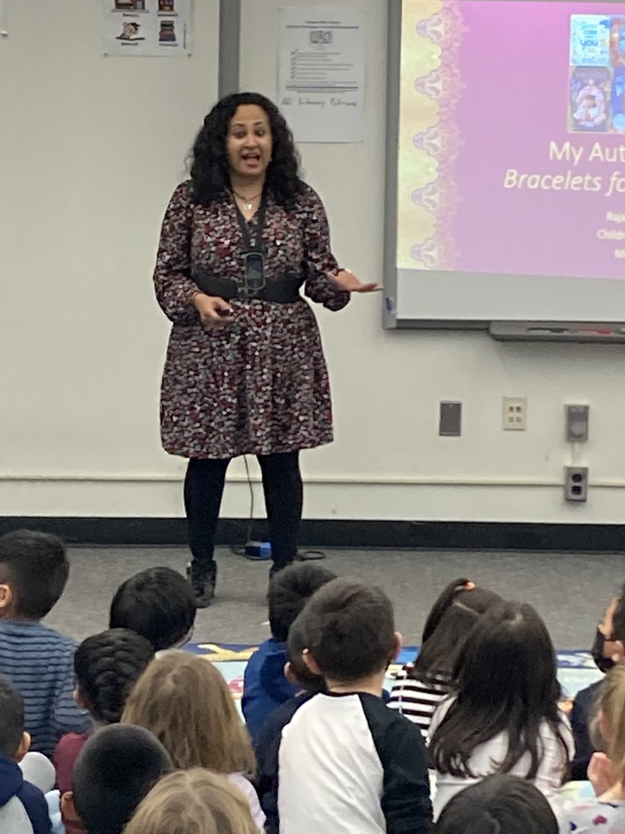 Our first in-person Author’s visit😊 Thanks Rajani LaRocca for sharing your wonderful stories!  <a href="/kwbmontessori/">A. Settles</a> <a href="/BarrettAPS/">KWBarrett Elementary</a> #KWBpride