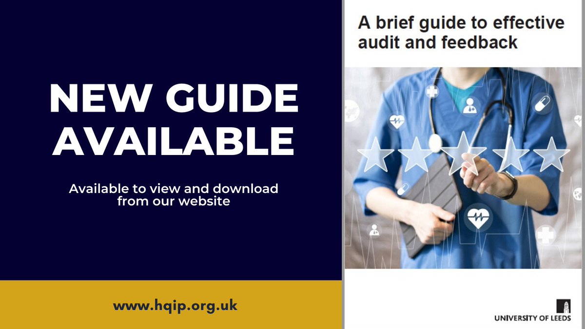 Healthcare Quality Improvement Partnership (@hqip) on Twitter photo Colleagues <a href="/AU_PrimaryCare/">Primary & Palliative Care @ Leeds</a> have created an evidence-based guide to effective feedback for national clinical audit programmes.
A brief guide to effective audit and feedback is available to view and download from our website.
👉 bit.ly/3vVQa99 Colleagues <a href="/AU_PrimaryCare/">Primary & Palliative Care @ Leeds</a> have created an evidence-based guide to effective feedback for national clinical audit programmes.
A brief guide to effective audit and feedback is available to view and download from our website.
👉 bit.ly/3vVQa99