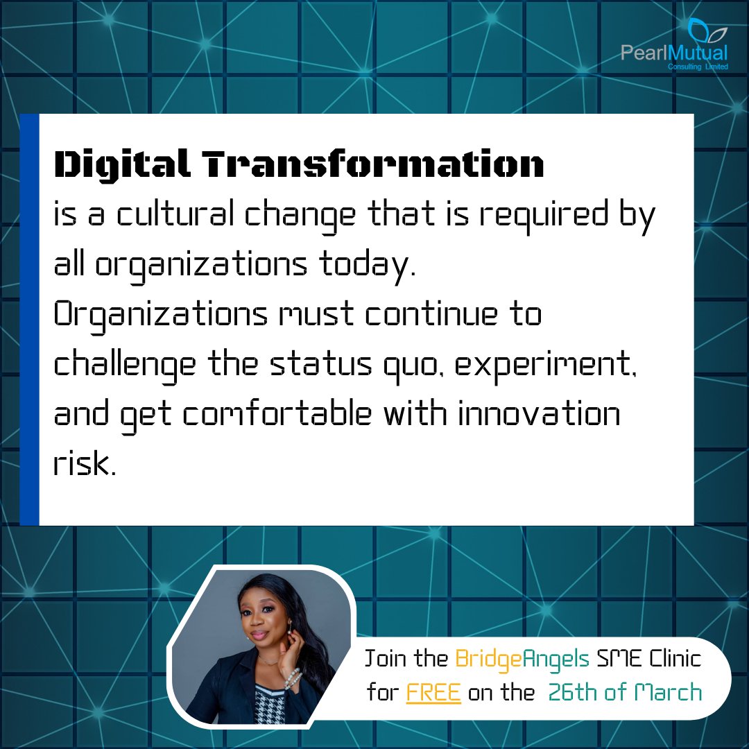 PearlMutual_'s tweet photo. Do you think your business has embraced digital transformation?
Come find out more at the #BridgeAngelsSMEClinic! Attendance is completely free! #Registertoday: https://t.co/nYf7hEu7sO
#digitaltransformation #onlinevisibility #informationeconomy #technologyeconomy #freewebinar https://t.co/IfpoZb9WV0