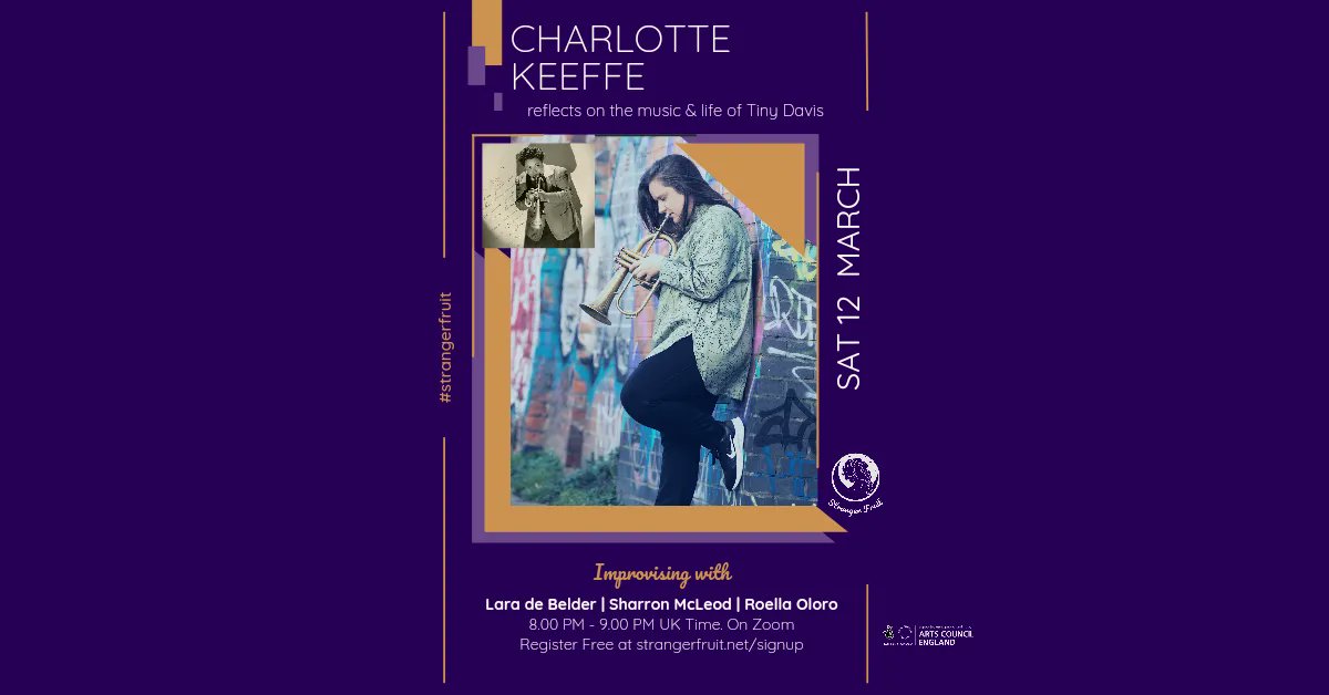 StrangerFruit1's tweet photo. British trumpeter/flugelhorn player @charlottekeeffe leads a celebration of Ernestine (Tiny) Carroll Davis, Sat 12 Mar in our live, online music and discussion series. Find out more: https://t.co/ck1vJtlAYm
#strangerfruit #acesupported #jazz #blues #jazzwomen #blueswomen https://t.co/WkwTTn6ePR