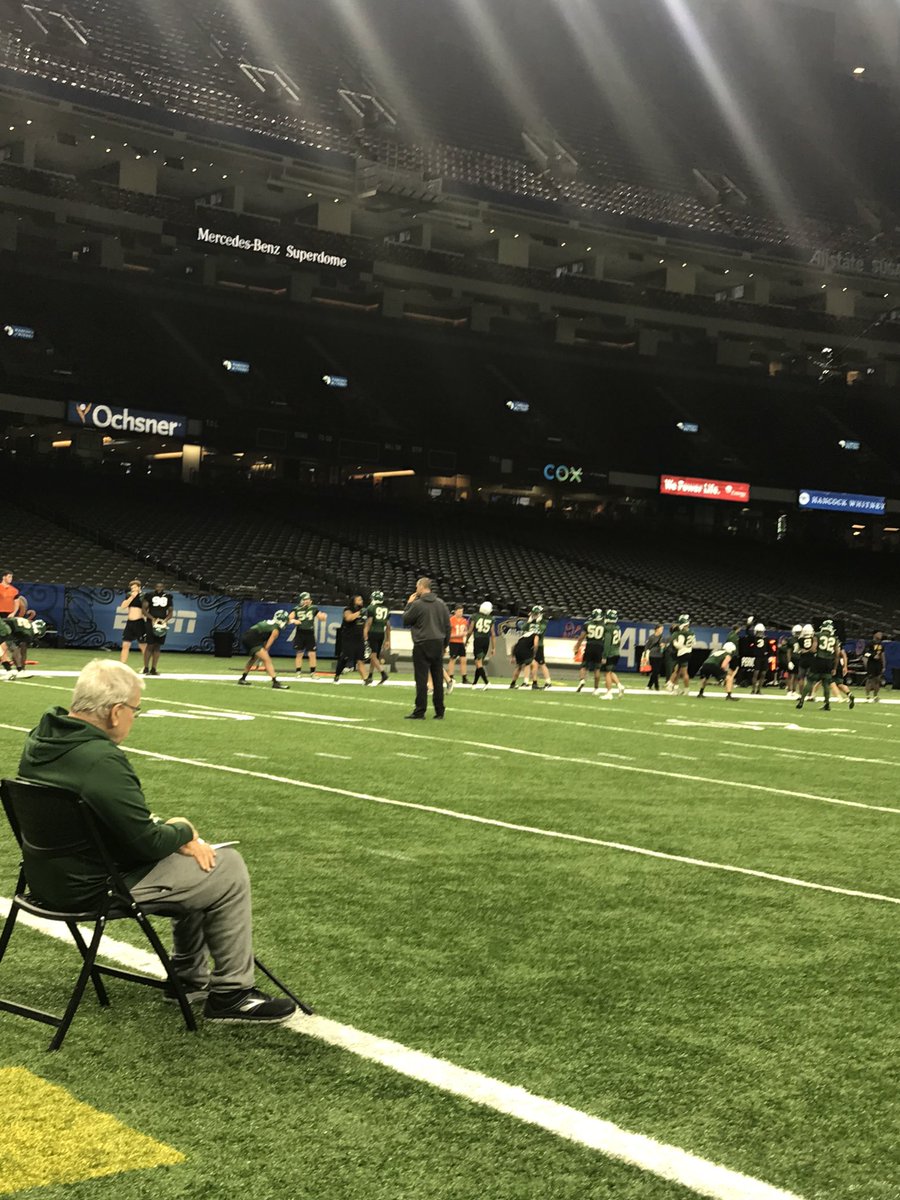 sportsiren's tweet photo. Dear George DeLeone. 
One of my favorite coaches ever. Here he is with ⁦@BUFootball⁩ at the Sugar Bowl in 2019. He is a legend in football. Gonna miss him!!!! https://t.co/WPWuXuWKmH