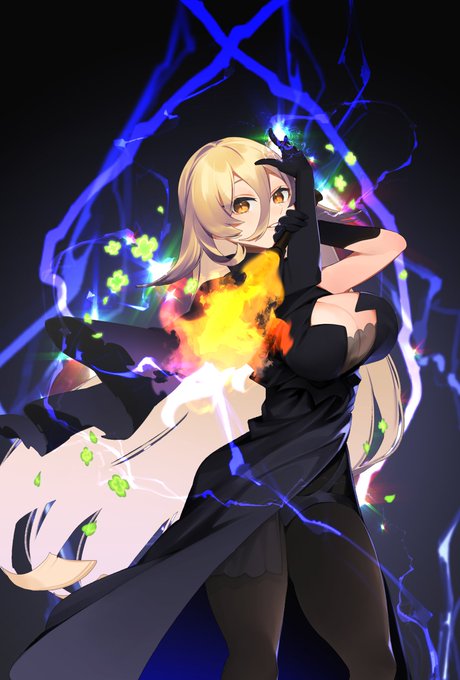 四葉に魅入られた炎と雷の魔女すき #ソシ絵ール 