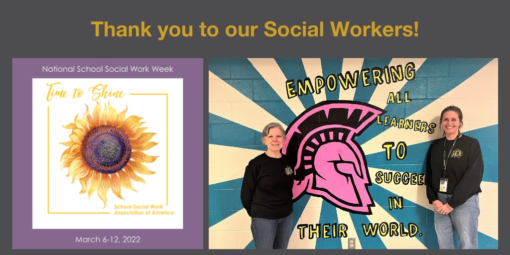 SycamoreMS's tweet image. We are thankful for our school social workers, Mary Gentile and Kristin Gehrig. School social workers shine brightly for their students, families, and school communities! Shining hope. Shining understanding. Shining respect. #TimetoShine