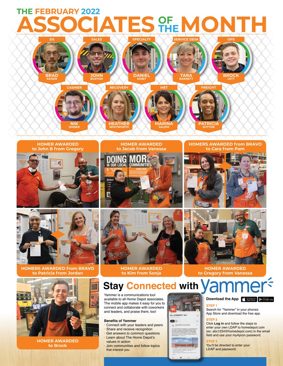 JerryKanabel's tweet photo. March issue of the ORANGE PEEL newsletter for The Home Depot, store#8460. Cover recognizing our overnight freight team, not able to photograph them all at one setting, had to take individual shots and combine in Photoshop. https://t.co/2EgVcFNkBT