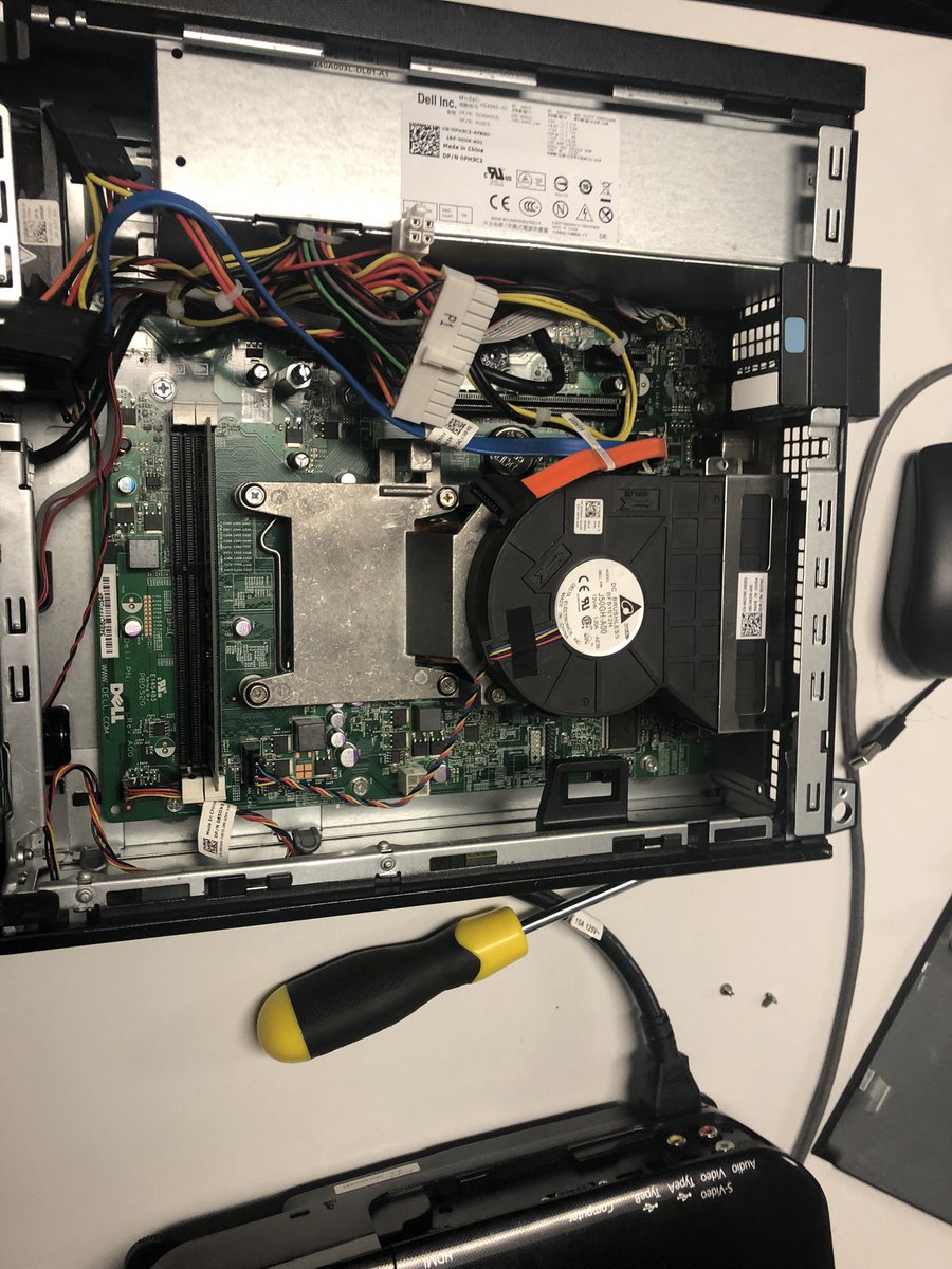 So far in my internship, I found that the motherboard fan is not working. After replacing the fan and heat sink, is still had difficulty. Will run more test to figure out how to solve it. #PeoriaMET #PeoriaMETTech