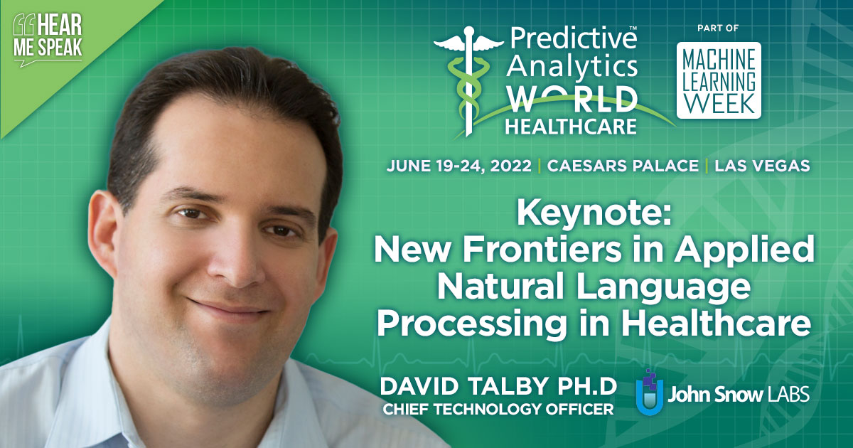 In anticipation of his upcoming keynote presentation at PAW Healthcare, we asked <a href="/davidtalby/">David Talby</a>, a few questions about their deployment of #PredictiveAnalytics: predictiveanalyticsworld.com/machinelearnin…

#MLweek #MachineLearning #DeepLearning #AI #DataScience