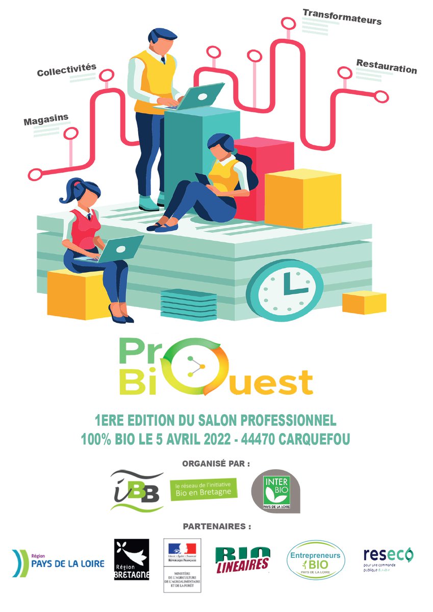 SALON PROBIO OUEST 

1ère édition du salon ProBio Ouest co-organisé par <a href="/interbioPdL/">INTERBIO Pays de Loire</a> et <a href="/IBB_BioBretagne/">InitiativBioBretagne</a> au centre de conférence de la Fleuriaye à Carquefou.

Ce sera l’occasion de retrouver plusieurs de nos adhérents qui seront exposants sur le salon !🤩