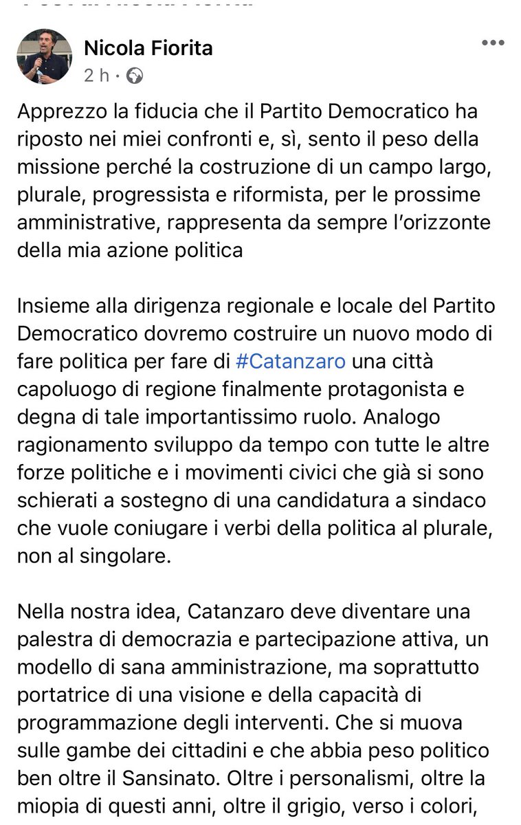 cambiavento_cz's tweet photo. #NicolaFiorita #amministrative2022 #nuovocentrosinsitra #partitodemocratico #coalizione #Catanzaro #campolargo #plurale #progressista #riformista #principiirrinunciabili #faresintesi #strategie https://t.co/nDNUo3I1Ym