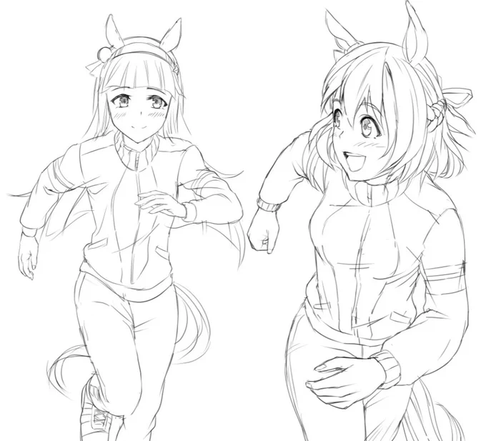 スズカさんだけだと寂しいので、スペちゃんを描き加えました(^^)
#ウマ娘 #サイレンススズカ #スペシャルウィーク 