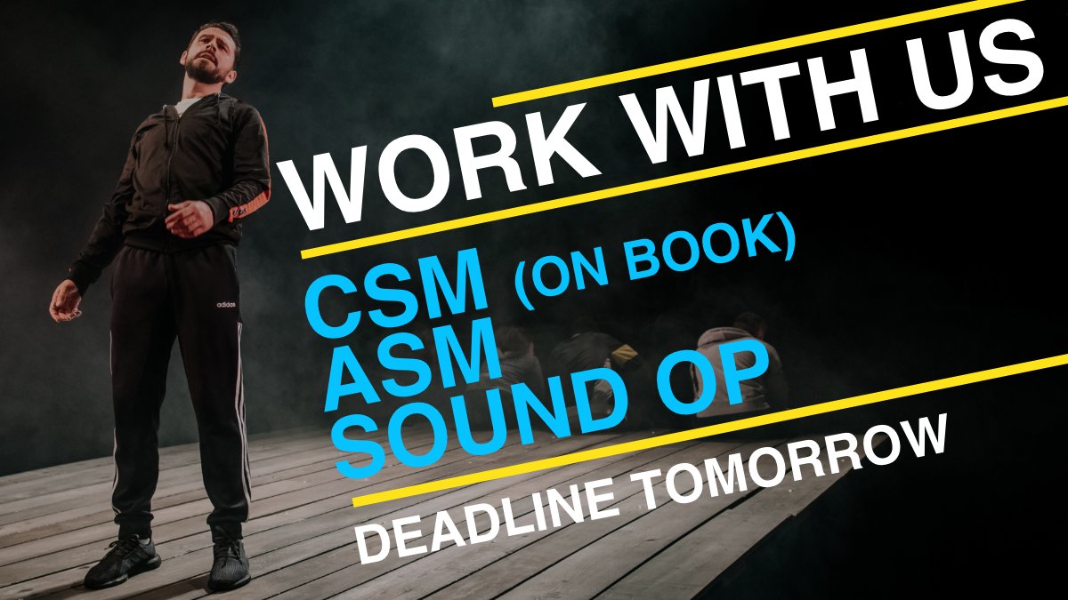 ThickSkinTweets's tweet photo. π¨ DEADLINE TOMORROW!π¨
We're looking for a CSM (on book), an ASM and a Sound Operator to join the team for our next production! π
#ArtsCareers #ArtsJobs #TheatreJobs #WorkInTheatre #ManchesterJobs #ArtsVacancy #WorkWithUs
More info β¬οΈ https://t.co/481btXVGIk https://t.co/inKmlpjK4x