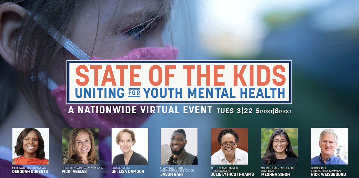 You're invited to take part in the national discussion about the mental health state of our youth. Join Meghna, an HMS2 Research Assistant, on 3/22 at 5pm PST/8pm EST. Register today: eventbrite.com/e/state-of-the…