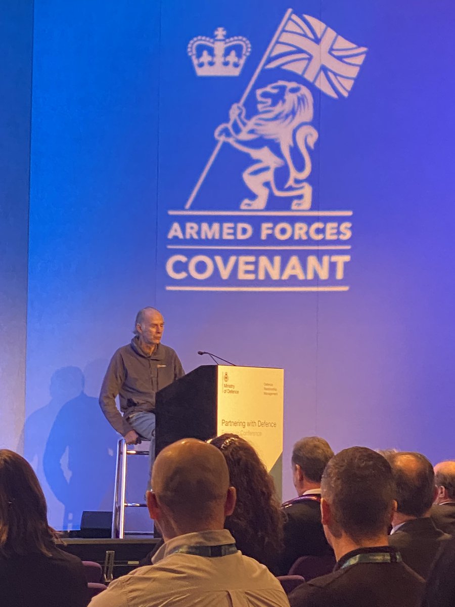 WorvellMichelle's tweet photo. The inspirational @RanulphF speaking to attendees at the Partnering with Defence Conference #PwD2022 https://t.co/ePnzIJn0dN