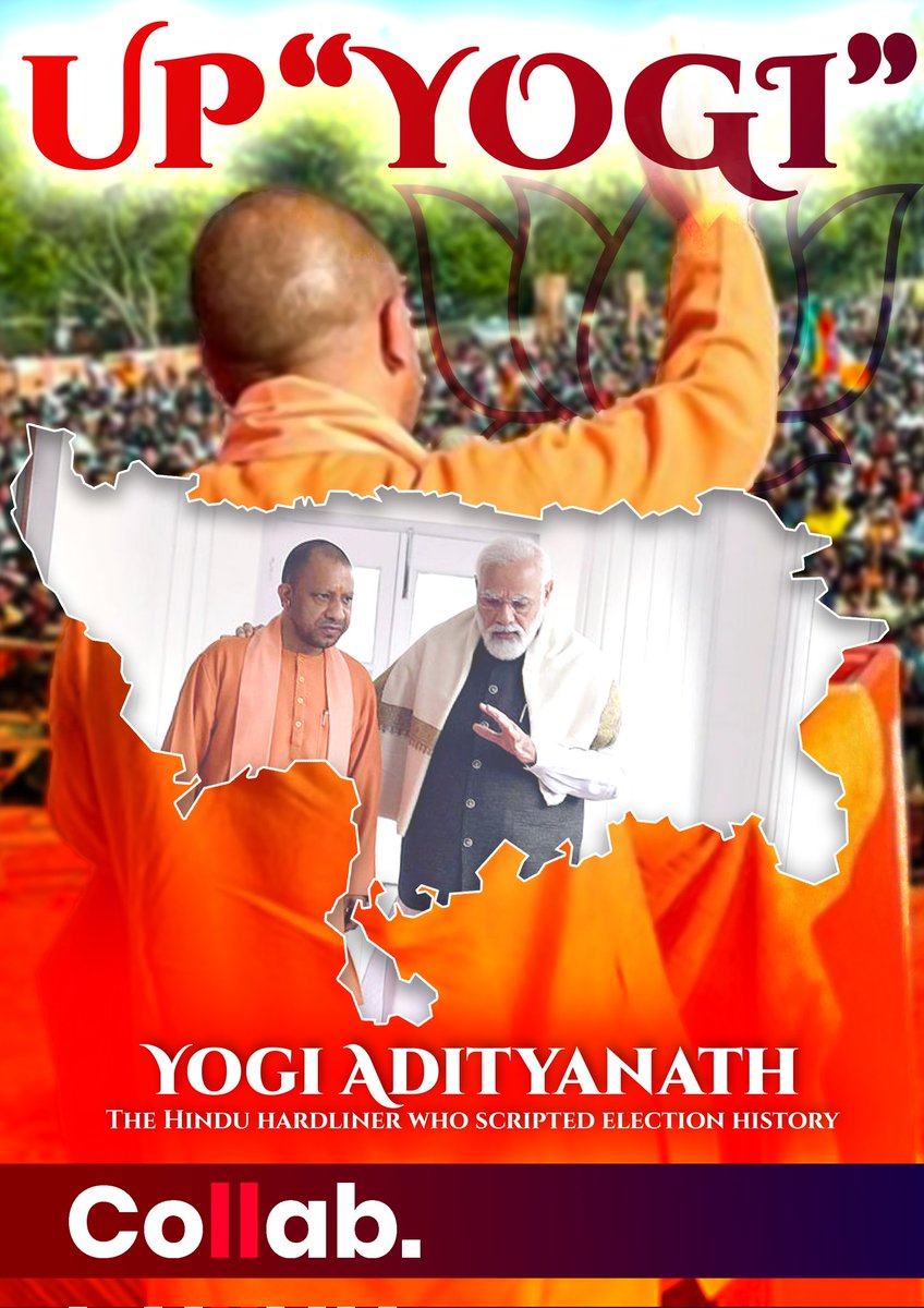 CollabMediaPR's tweet photo. #YogiJiOnceAgain
"The Hindu hardliner who scripted election history"
@myogiadityanath @narendramodi @AmitShah @JPNadda @RadhamohanBJP @ANI @aajtak @SwetaSinghAT @chitraaum  @anjanaomkashyap 
@TheLallantop 
@CollabMediaPR https://t.co/vOJnVsJzkB