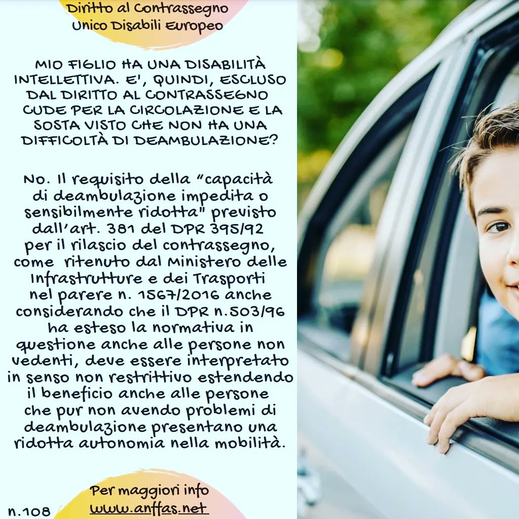AnffasC's tweet photo. Consulta le nuove #pilloleinformative di @anffas_nazionale  sul #CEDU, il #ContrassegnoUnificatoDisabiliEuropeo che consente alla persona con #disabilità di circolare e parcheggiare in spazi riservati e zone ZTL, su tutto il territorio dell' #UnioneEuropea 🇪🇺🚘🛣 https://t.co/dzHJSzv9bi