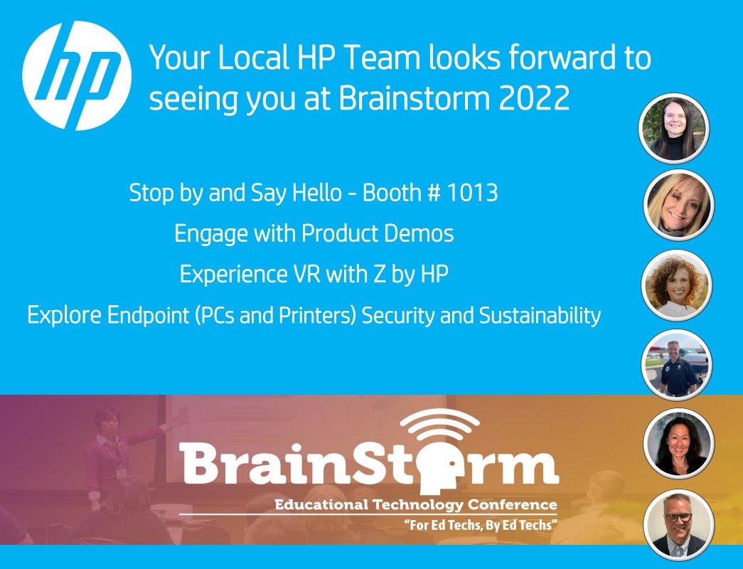 HPKennie's tweet photo. Heading to @brainstormk20 @ WI Dells next week?
If so, please stop by the @HP booth #1013 & say hello to your dedicated Education Specialists & learn more about how we're supporting Schools enable meaningful outcomes.
#Students #Teachers #ReinventLearning #brainstormk20 #edtech https://t.co/oV0hXX6xQO