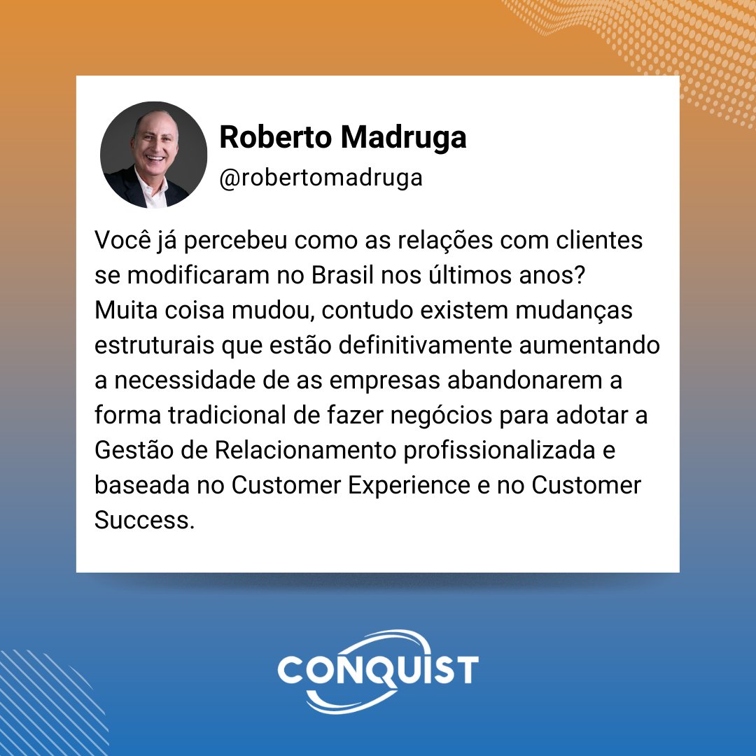 robertomadruga's tweet photo. A forma de se comunicar com os clientes mudou, mas o positivo disso, é que são os clientes que se tornaram protagonistas.

Ter uma gestão de relacionamento baseada no Customer Experience e Customer Success é chave desse novo momento. https://t.co/VNTUnw6K9c