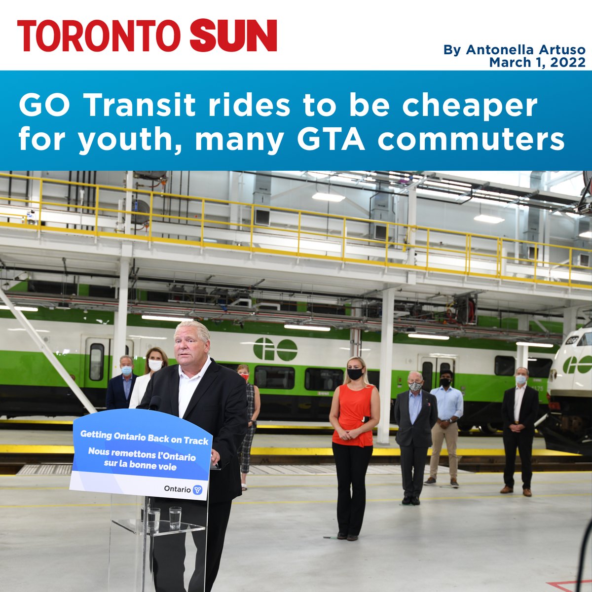 We’re making it easier, more affordable and more environmentally-friendly to take public transit in Ontario.

Starting March 14th, most local transit to and from GO Transit service will be free!

Read more:
torontosun.com/news/local-new…