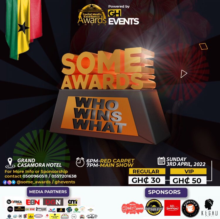 ashawoblogger's tweet photo. Who Wins What at This Years SOCIAL MEDIA EXCELLENCE AWARDS @some_awards 

3rd April inside @hotel_grand_casamora_accra 

Voting is still Ongoing 🇬🇭🇬🇭

Follow @some_awards for all updates _  on Instagram 

#someawards22 #someawards https://t.co/zioxrRU1s2