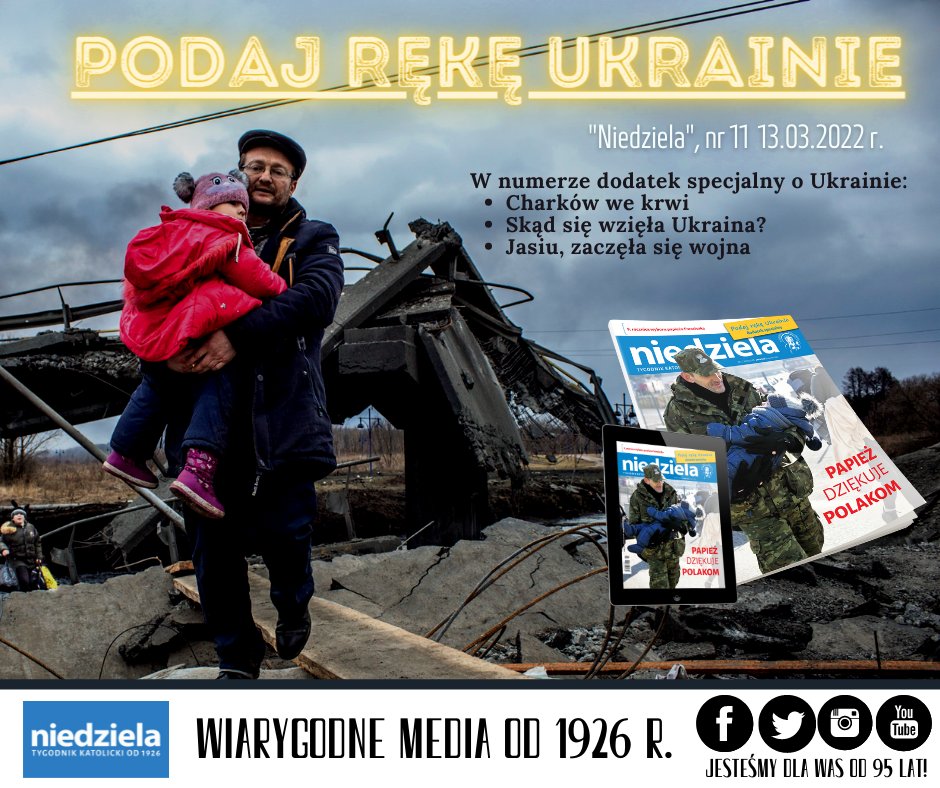 ‼ JUŻ JEST! Nowy numer ‼ 
W numerze dodatek specjalny: PODAJ RĘKĘ UKRAINIE: ❗ Charków we krwi
❗ Skąd się wzięła #Ukraina? 
Szukajcie w parafiach ✝ i kioskach 🗞
<a href="/ks_jgrabowski/">Ks. Jarosław Grabowski</a> <a href="/EpiskopatNews/">EpiskopatNews</a> <a href="/rzecznikKEPpl/">ks. Leszek Gęsiak SJ</a> <a href="/RadioMaryja/">Radio Maryja</a> <a href="/JasnaGoraNews/">JasnaGoraNews</a>