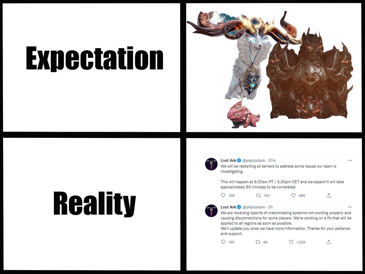 jmessgg's tweet photo. @playlostark What players expected with the new patch drop https://t.co/ExIUXufHsj
