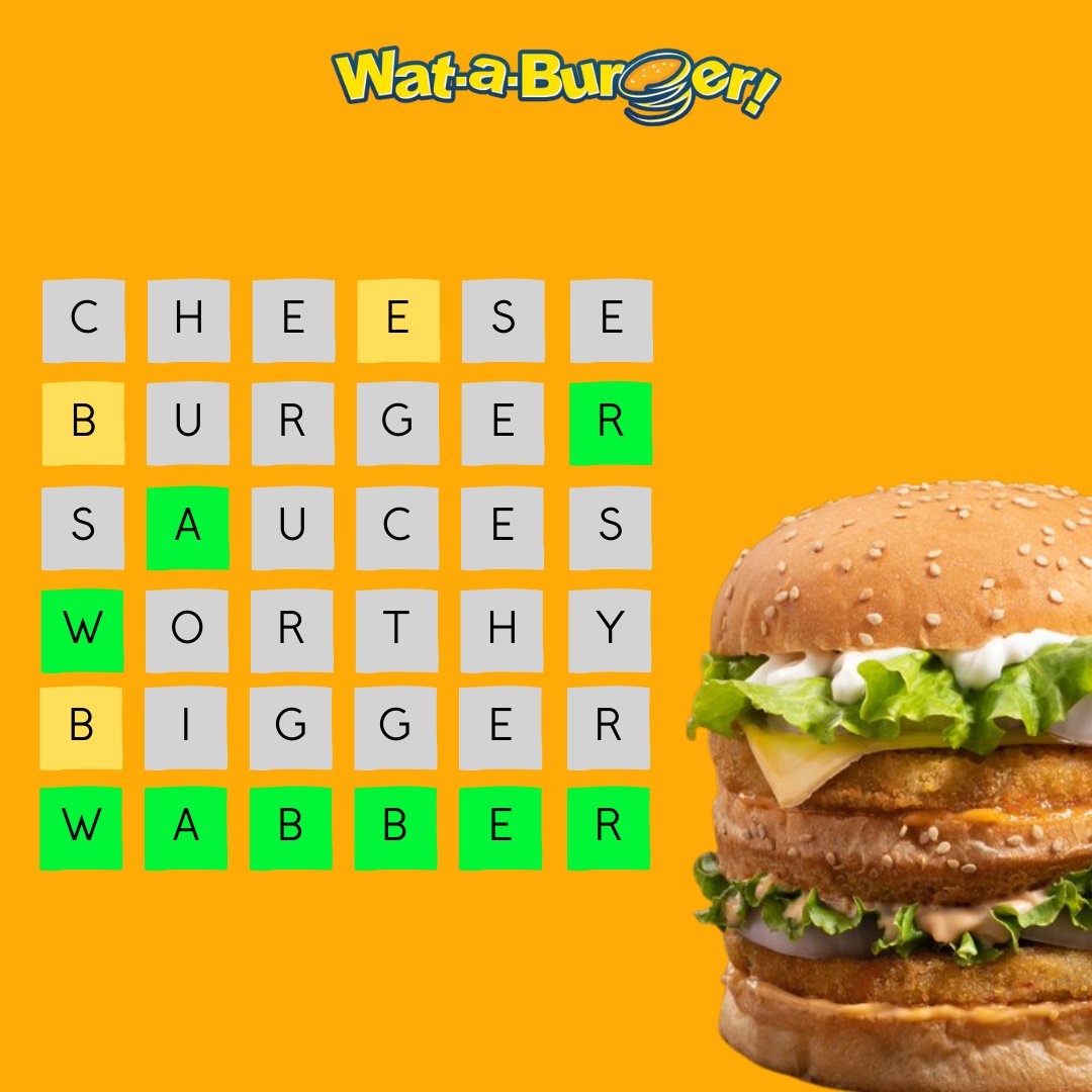 Our signature 14-layered 'Wabber'. Double patty paired with crunchy veggies along with the flavourful sauces. Big, worthy, and delicious. 

#Wabber #Wordle #IndiaKaBurger