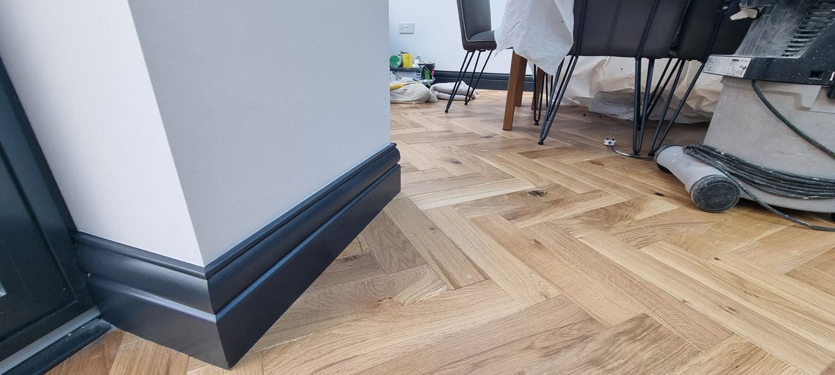 F&amp;B wevet on walls, F&amp;B railings to all trim all mixed in tikkurilla optiva 5 and helmi 30,