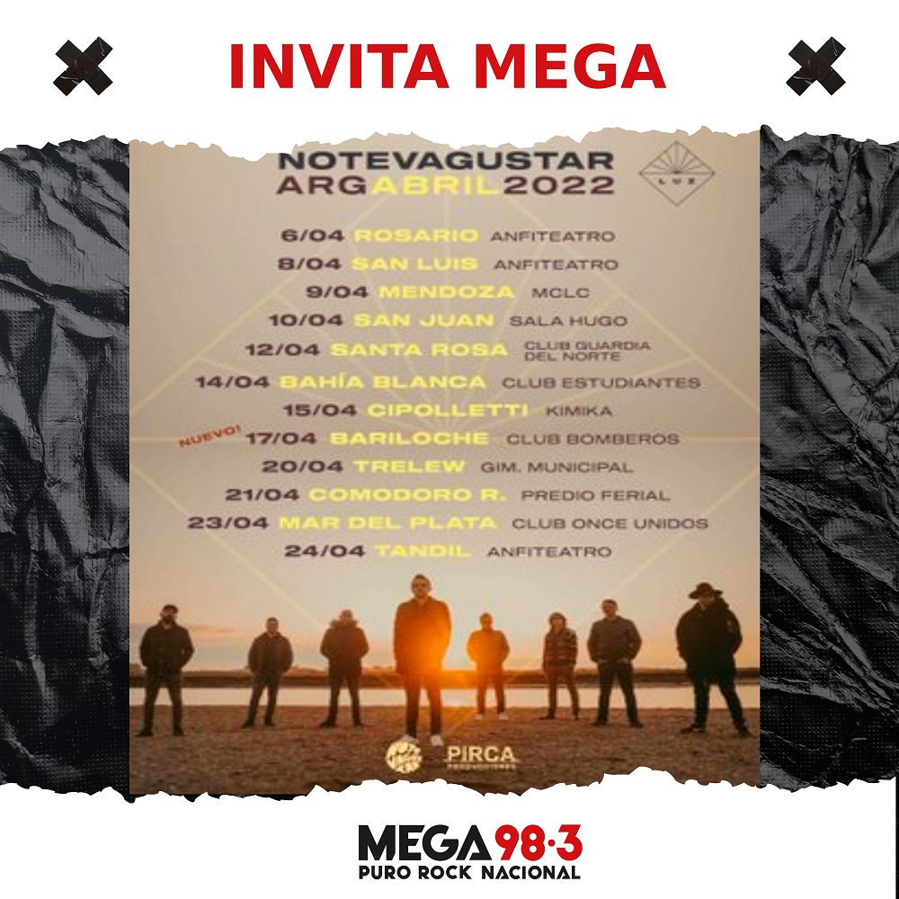 Mega983's tweet photo. 🇦🇷 🇺🇾  ¡Mirá lo que es la gira de @ntvgoficial de abril! Si sos de alguna de estas ciudades estate alerta porque Mega te invita a los shows. 🇦🇷 🇺🇾 https://t.co/F6ivlk61FT
