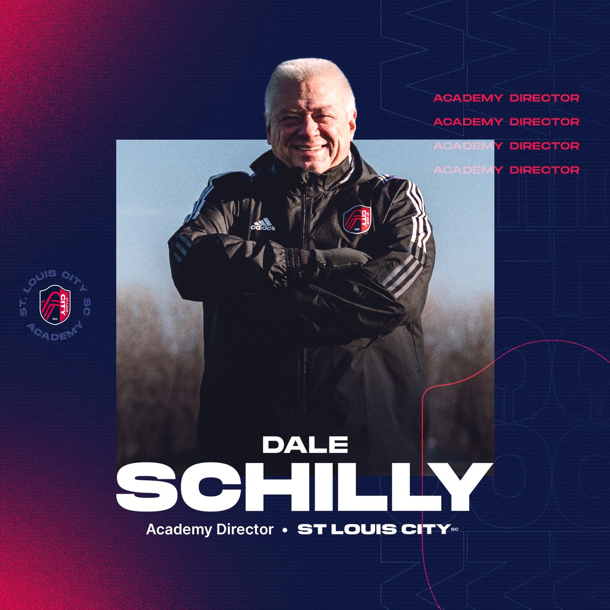 stlCITYsc's tweet photo. A big welcome to our new Academy Director @daleschilly!    

A respected voice in the local soccer community, Dale will play a huge role in making @STLCITYAcademy a top nationally-recognized program. 

📝: https://t.co/TwOOwWXdej https://t.co/3f9tjrkGtk