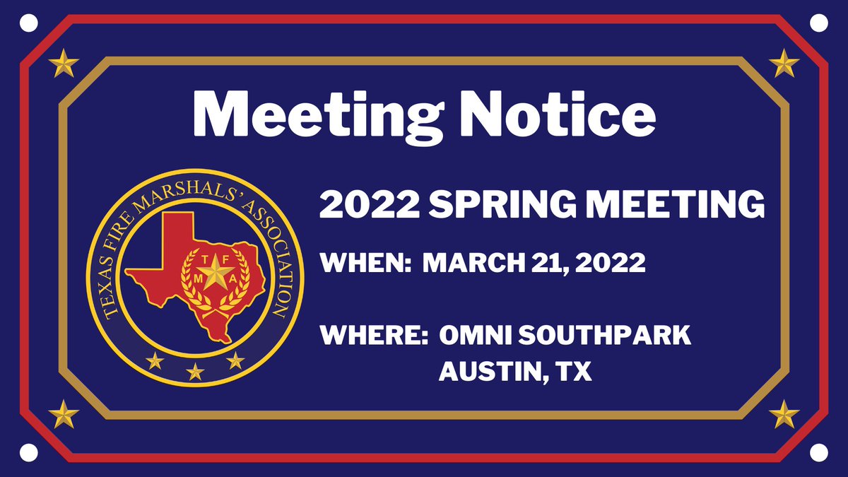 TXFMA's tweet photo. TXFMA Spring Membership Meeting Notice: Join us for the 2022 Spring TXFMA Meeting! Please review the 2022 Spring Meeting Agenda and the Meeting Minutes from the 2021 Fall Meeting, both linked below. Full Email with Docs and Links - https://t.co/3vhfMKfNHN https://t.co/vC9vo0dLuU