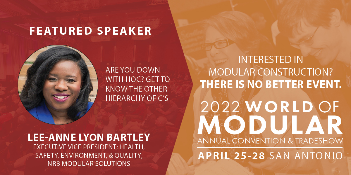 rethinkmodular's tweet image. Lee-Anne Lyon Bartley will be presenting at this year&apos;s World of Modular! She will explain Hierarchy of Controls as a means of determining how to implement feasible and effective hazard control solutions. Make sure to register now!  worldofmodular.org