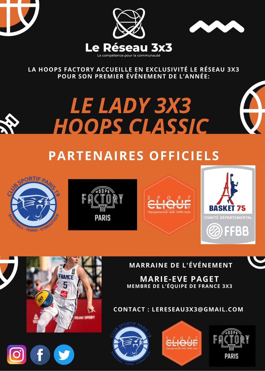 Un événement d’une telle envergure ne pourrait pas avoir lieu sans le soutien de partenaires engagés pour sa réussite. Merci <a href="/Hoops_Factory/">Hoops Factory</a> | <a href="/SportClique/">Sport Clique</a> | <a href="/CPBasket75/">Basket75</a> | CSP 19 Basket de nous accompagner! #lady3x3hoopsclassic