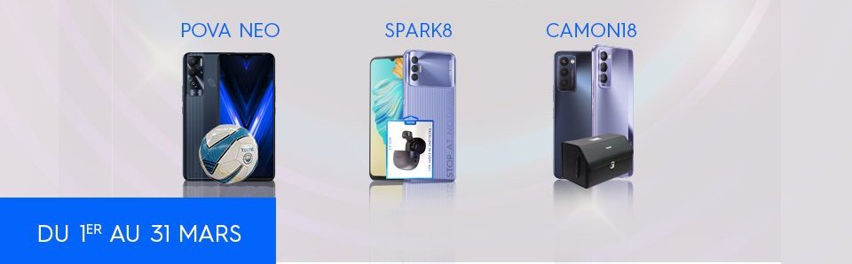 TECNOMobileCM's tweet photo. Du 1er au 31 Mars Achetez un smartphone streamez #Authentik de Blanche Bailly et gagnez... 

A des Prix incroyables:

#POVAneo=~ 130K XAF
#CAMON18= 125K XAF
#SPARK8 PRO= 115K XAF

Dépêchez-vous car le stock est limité. https://t.co/NCXSkDrZ9F