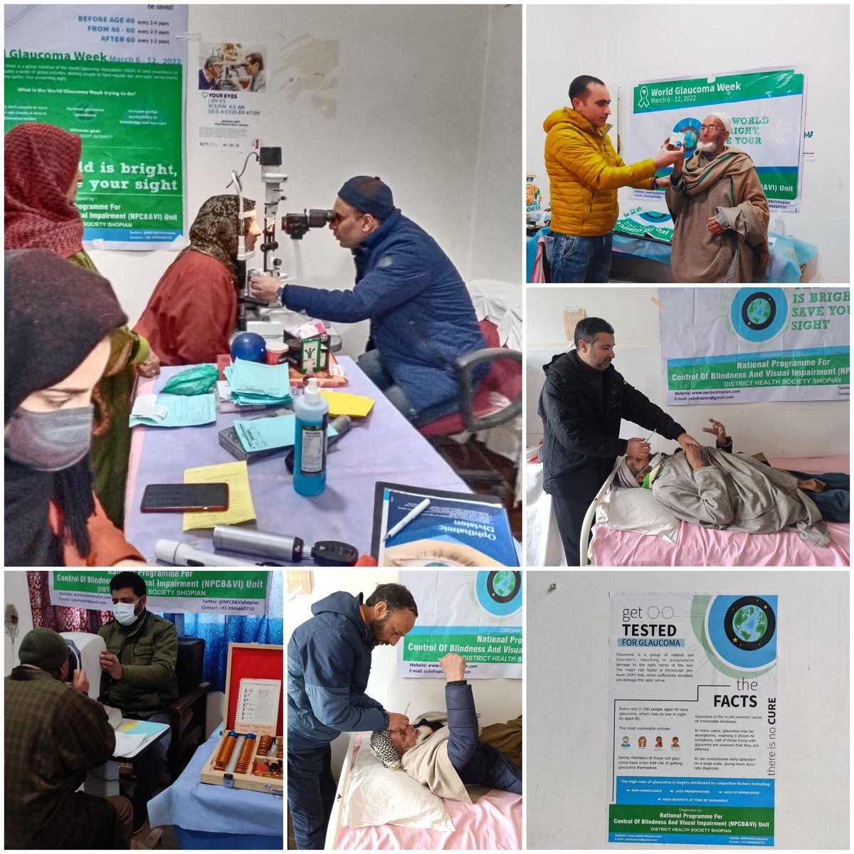 As World Glaucoma week is being observed across different health institutions of District Shopian from 6th March to 12th March 2022. Field checkups, free medicine distribution among patients, awareness programmes and IEC. <a href="/yasinc_ias/">Yasin M. Choudhary</a> @DhskKashmir <a href="/DhskNhm/">NCD, NHM, Kashmir Division</a>